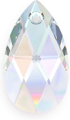 20 قطعة قلادة ثريا كريستالية على شكل كمثرى تشيكية من Suncatcher 22 مم (0.87 بوصة) خرز قطرة جوهرة الميلاد باللون الأزرق الفاتح لصنع المجوهرات CCE-14 in Kuwait