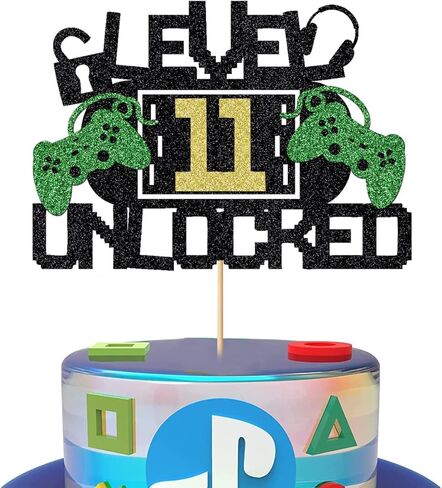 Qerleny Level 11 Unlock Cake Toppers Video Game Cake Toppers children's video game birthday decoration supplies Y in Kuwait