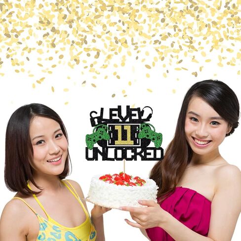 Qerleny Level 11 Unlock Cake Toppers Video Game Cake Toppers children's video game birthday decoration supplies Y in Kuwait