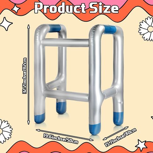 2 Pcs Inflatable Walker Blow Up Toy Inflatable Walker PVC Folding Blow Up Cane Funny Old Age Costume Accessories Dress up for 100th Day of School Halloween Retirement Party Decorations in Saudi Arabia