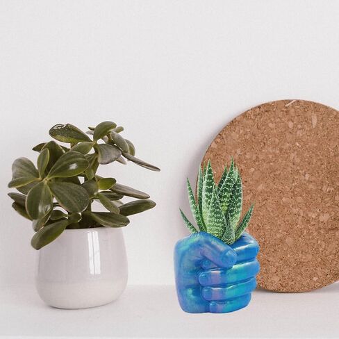 ONNPNN قبضة شكل زهرة وعاء سيليكون العفن، إشارات إبداعية مزهرية ايبوكسي الراتنج قوالب ، 3D اليد مجوهرات حامل القلم حامل الحاويات ، النباتات النضرة وعاء الإسمنت العفن لصب ديكور المنزل in Kuwait