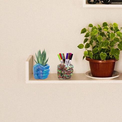 ONNPNN قبضة شكل زهرة وعاء سيليكون العفن، إشارات إبداعية مزهرية ايبوكسي الراتنج قوالب ، 3D اليد مجوهرات حامل القلم حامل الحاويات ، النباتات النضرة وعاء الإسمنت العفن لصب ديكور المنزل in Kuwait