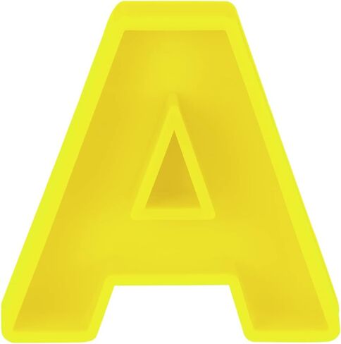 MECCANIXITY 4 Inch Large 3D Alphabet Letter Mold, Silicone Resin Letter Mold for Epoxy Resin Art DIY Crafts Decoration S Yellow in Saudi Arabia