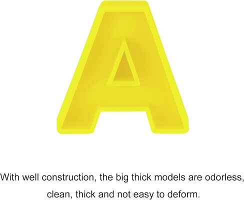 MECCANIXITY 4 Inch Large 3D Alphabet Letter Mold, Silicone Resin Letter Mold for Epoxy Resin Art DIY Crafts Decoration S Yellow in Saudi Arabia