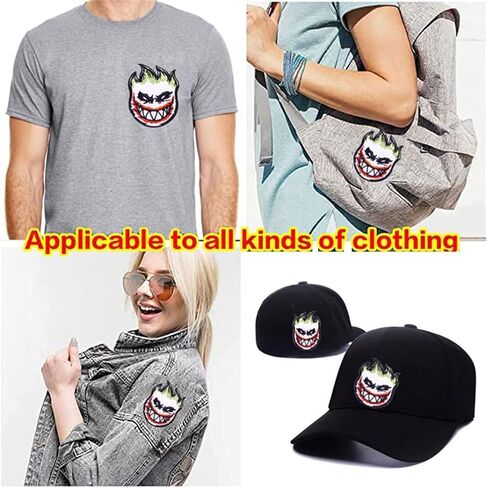 Punk Skull Embroidery Cloth Stickers DIY Adhesive Clothing Kids Patches Ironing Clothes Patches Hot Adhesive Patches Clothes Alien Patches Rock Skull Ironing Parches Accessories in Saudi Arabia