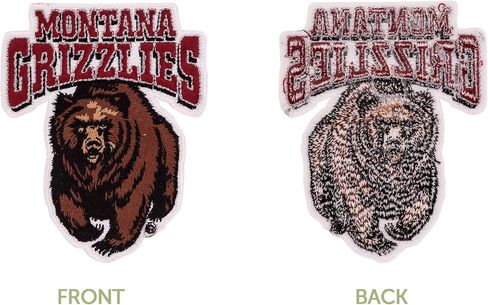 University of Montana Patch Grizzlies UM Griz UMont Embroidered Patches Applique Sew or Iron On Blazer Jacket Bag (Patch - Design A) in Saudi Arabia