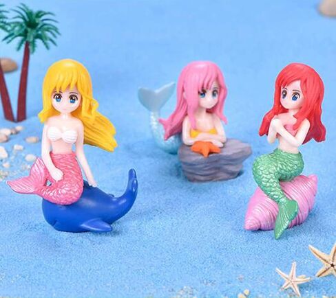 مجسمات مصغرة لحورية البحر، 4 قطع من مجسمات حورية البحر، مجموعة ألعاب على شكل حورية البحر، زينة كعكة عيد الميلاد in Kuwait