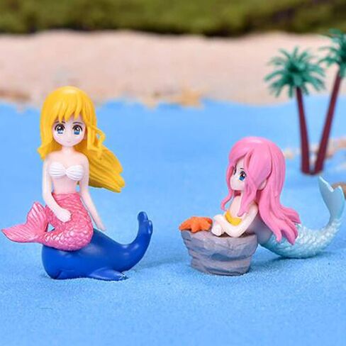 مجسمات مصغرة لحورية البحر، 4 قطع من مجسمات حورية البحر، مجموعة ألعاب على شكل حورية البحر، زينة كعكة عيد الميلاد in Kuwait