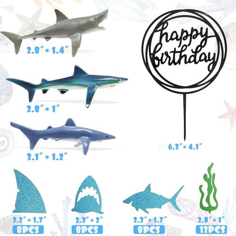 28 قطعة من أعلى كعكة القرش، طبقة علوية لكعكة عيد الميلاد ذات طابع المحيط، طبقة علوية لكعكة زعانف القرش in Kuwait