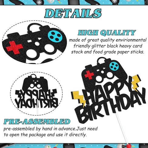 لعبة فيديو كعكة توبر عيد ميلاد سعيد كعكة الديكور مستوى مفتوح كعكة ديكور اللعب تحكم مستوى أعلى موضوع للبنين بنات bday استحمام الطفل الحدث لوازم الاحتفال in Kuwait