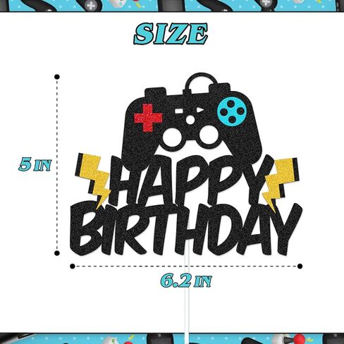 لعبة فيديو كعكة توبر عيد ميلاد سعيد كعكة الديكور مستوى مفتوح كعكة ديكور اللعب تحكم مستوى أعلى موضوع للبنين بنات bday استحمام الطفل الحدث لوازم الاحتفال in Kuwait