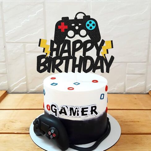 لعبة فيديو كعكة توبر عيد ميلاد سعيد كعكة الديكور مستوى مفتوح كعكة ديكور اللعب تحكم مستوى أعلى موضوع للبنين بنات bday استحمام الطفل الحدث لوازم الاحتفال in Kuwait