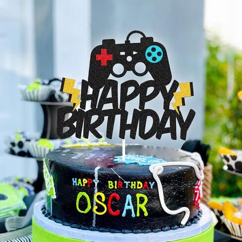 لعبة فيديو كعكة توبر عيد ميلاد سعيد كعكة الديكور مستوى مفتوح كعكة ديكور اللعب تحكم مستوى أعلى موضوع للبنين بنات bday استحمام الطفل الحدث لوازم الاحتفال in Kuwait