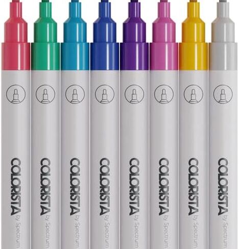 8 قطع من أقلام التحديد اللامعة اللامعة من Spectrum Noir Colorista، 8 قطع معدنية أساسية، أقلام تحديد معدنية، مجموعة من 16 لونًا in Kuwait