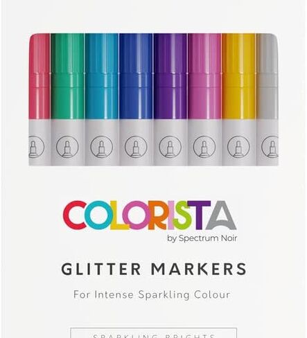 8 قطع من أقلام التحديد اللامعة اللامعة من Spectrum Noir Colorista، 8 قطع معدنية أساسية، أقلام تحديد معدنية، مجموعة من 16 لونًا in Kuwait