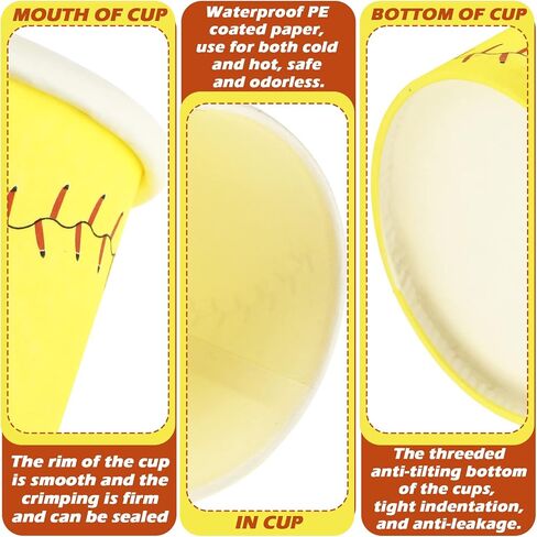 50 Pieces Softball Theme Cups 9 oz Disposable Paper Cups with Yellow Background Softball Party Favors Softball Birthday Party Supplies Sports Cup Cake Paper Cup for Game Day Party Family Dinner in Saudi Arabia