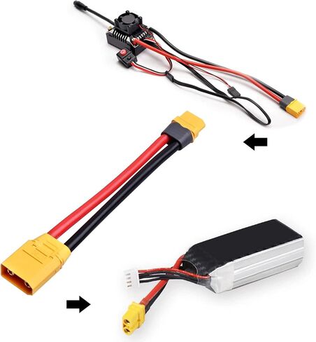HobbyPark Female XT60 to XT90 Male Adapter with 10AWG Gauge Wire RC Lipo Battery Connectors Converter Adapter in Saudi Arabia