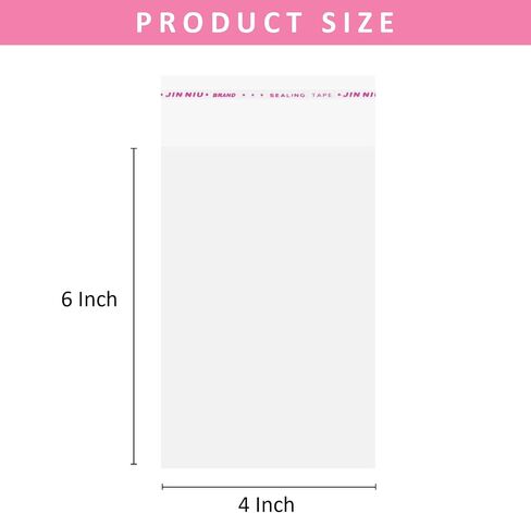 200 Pack Sealing Cellophane Bags - Clear Cookie Bags Resealable, Self Adhesive for Packaging Gifts, Cookies - Candy Bags, Jewelry Bags, Sample Bags - 4X6 Inch in Kuwait