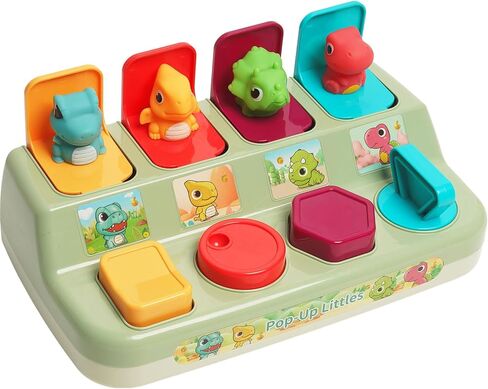 لعبة تفاعلية منبثقة، ألعاب أطفال منبثقة ألعاب تعليمية للأطفال من عمر 12 إلى 18 شهرًا، ألعاب أطفال على شكل ديناصور لعمر عام واحد، لعبة حيوانات منبثقة للسبب والتأثير المبكر للأطفال من سن 12 إلى 24 شهرًا in Kuwait