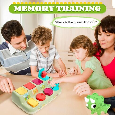 لعبة تفاعلية منبثقة، ألعاب أطفال منبثقة ألعاب تعليمية للأطفال من عمر 12 إلى 18 شهرًا، ألعاب أطفال على شكل ديناصور لعمر عام واحد، لعبة حيوانات منبثقة للسبب والتأثير المبكر للأطفال من سن 12 إلى 24 شهرًا in Kuwait
