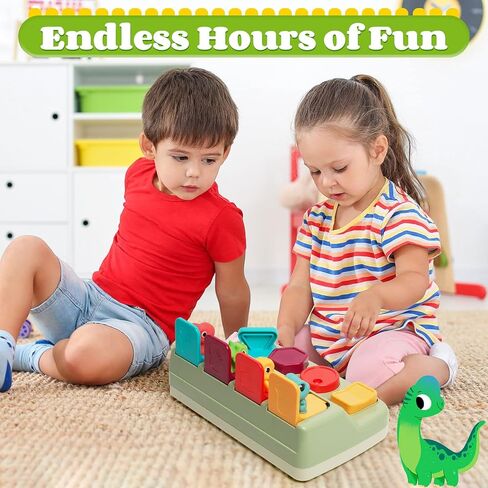 لعبة تفاعلية منبثقة، ألعاب أطفال منبثقة ألعاب تعليمية للأطفال من عمر 12 إلى 18 شهرًا، ألعاب أطفال على شكل ديناصور لعمر عام واحد، لعبة حيوانات منبثقة للسبب والتأثير المبكر للأطفال من سن 12 إلى 24 شهرًا in Kuwait