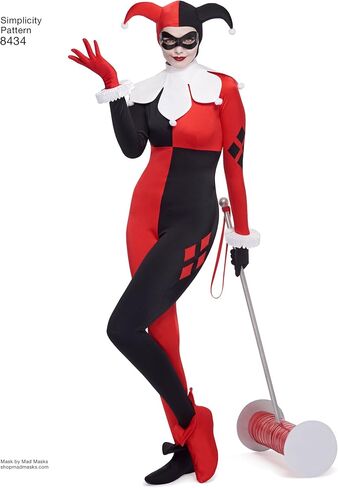 نمط 8434 AA Misses' DC Comics Bombshell Harley Quinn SEWING PATTERN، مقاس 10-18 in Saudi Arabia