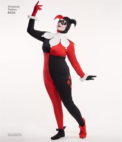 نمط 8434 AA Misses' DC Comics Bombshell Harley Quinn SEWING PATTERN، مقاس 10-18 in Saudi Arabia