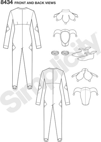 نمط 8434 AA Misses' DC Comics Bombshell Harley Quinn SEWING PATTERN، مقاس 10-18 in Saudi Arabia