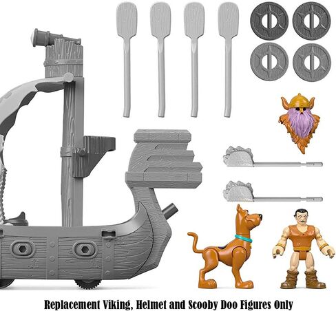 قطع غيار لطقم لعب سفينة الفايكينج سكوبي دو - GBM51 ~ قطع غيار فايكنج وخوذة، وأشكال سكوبي دو in Kuwait