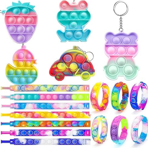 Aibequ 60 Pcs Party Favors for Kids,Pop It Fidget Toys,Treasure Box for Classroom,Pinata Filler Stuffers,Carnival Classroom Prizes,Prize Box Toys,Treasure Chest,Goodie Bag Stuffers,Bulk Small Toys in Kuwait