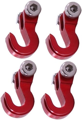 RCATM 8 قطع 1:10 RC Rock Crawler Trailer هوك معدني للجر الأمامي والخلفي قضيب إنقاذ مزلاج ينطبق على محوري scx10 Tiangong cc01 D90 D110 TF2 (أحمر) in Kuwait