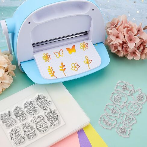 GLOBLELAND Cupcake Clear Stamps and Cutting Dies Cupcake Stamps and Embossing Die Cuts Silicone Stamp Cards and Metal Cutting Die for Card Making and DIY Embossing Scrapbooking in Saudi Arabia