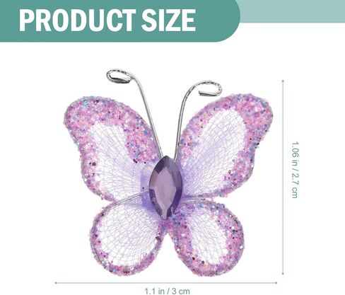 50 قطعة من الفراشات السلكية الأرجوانية من STOBOK DIY شبكة سلكية لامعة حرفية فراشة فراشة جدار ديكور زينة فراشة الزفاف لحفلات الزفاف والحفلات وزخارف الكيك in Kuwait