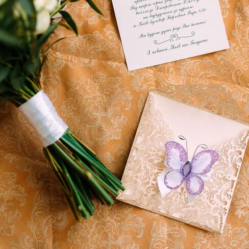 50 قطعة من الفراشات السلكية الأرجوانية من STOBOK DIY شبكة سلكية لامعة حرفية فراشة فراشة جدار ديكور زينة فراشة الزفاف لحفلات الزفاف والحفلات وزخارف الكيك in Kuwait