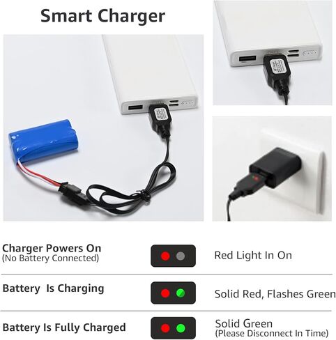 kolegend Remote Control Excavator Accessories 7.2V 400Mah Rechargeable Battery with USB Charger Cable for k103 rc Construction Vehicle in Kuwait