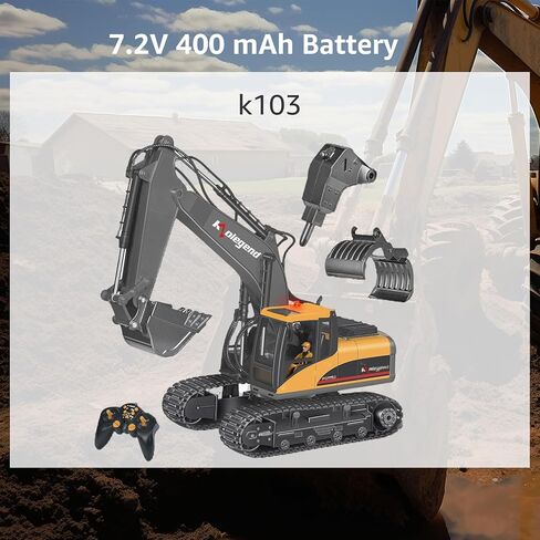 kolegend Remote Control Excavator Accessories 7.2V 400Mah Rechargeable Battery with USB Charger Cable for k103 rc Construction Vehicle in Kuwait