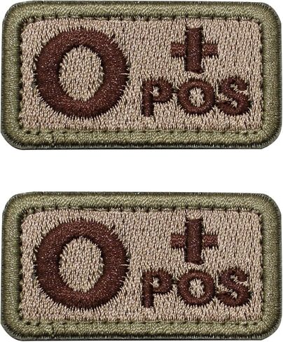 EJG 2pcs Hook and Loop Fastener Patch, Blood Type O+ Tactical Morale Embroidered Patches Badge Cool Punk Rock Music Skull Head for Caps Bags Backpacks Vest Military Uniforms Gears DIY Accessories in Kuwait