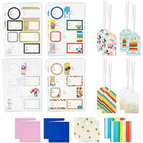 Hallmark Gift Tag Stickers - All Occasion (80 Labels, 5 Designs) for Birthdays, Engagements, Weddings, Baby Showers, Holidays and More