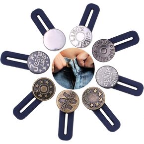 8 قطع زر تمديد الخصر مرونة إضافة 3.5 سم موسع من الفولاذ المقاوم للصدأ لبنطلون جينز جينز جينز وبنطلون وقمصان طوق in Kuwait