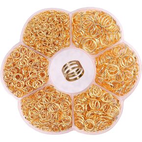 YAKA 1600Pcs 6 Different Sizes Open Jump Rings,5mm 6mm 7mm 8mm 9mm 10mm Ring Jewelry Keychain for Jewelry Making Accessories,1Pcs Jump Ring Open/Close Tool and 1Pcs Clear Box (Red Copper) in Kuwait