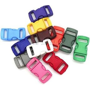 12 قطعة من أبازيم تحرير جانبي ملونة محيطية الشكل مقاس 0.95 سم لسوار باراكورد مزيج من 12 لونًا in Kuwait