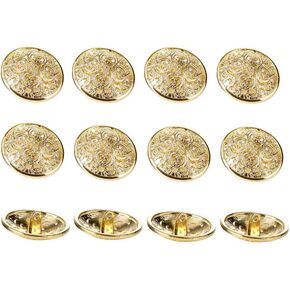RECHERE 12 PCS Flowery Openwork Metal Shank Buttons Craft for DIYS Sewing Embellishment (Gun Black,20mm)