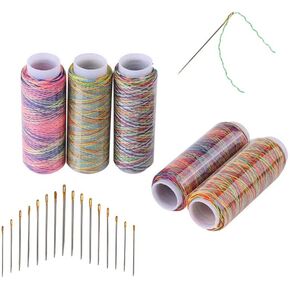 Colorful Sewing Thread Sewing Thread Color High Intensity Gradient Line Sewing Thread Craft Patch Steering-Wheel Sewing Supplies (Rainbow Colors) in Kuwait