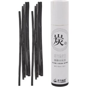FAVOMOTO 25Pcs Professional Compressed Charcoal Sticks for Artists - Sketching Charcoal (2-4mm) Willow Charcoal Sketch Sticks for Drawing Shading and Blending