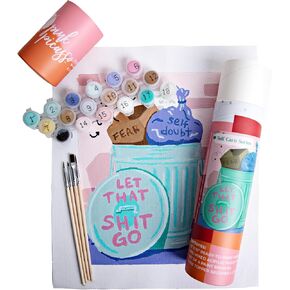 Pink Picasso Kits Self Care Collection Paint by Number for Adults & Beginners | DIY Unique 8x10 Canvas Painting Kits | Color by Numbers Arts Paint Canvas Best for The Young at Heart | Squeeze The Day
