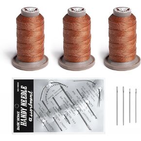 WUTA Waxed Thread Hand Sewing Needles Set Leather Stitching Supplies for Home Upholstery Leather Canvas Bags Sofa Furniture Canvas Repair and Sewing (White) in Kuwait