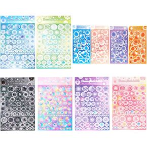 10 أوراق الكورية ديكو ملصقات فقاعات مجموعة ملصقات بريق ملون نجوم زهرة القلب القمر فقاعات ملصقات لبطاقة القصاصات DIY بها بنفسك الهدايا الحرفية in Kuwait