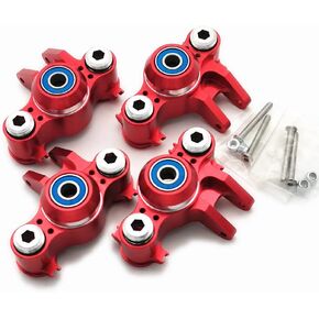Aluminum Steering Block Knuckle Arm -2PR Set Red Compatible with 1/10 Old E-REVO REVO 3.3 Summit E-MAXX T-MAXX 3.3 Slayer Pro 4X4 5334R