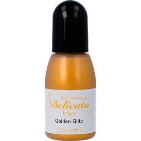 Tsukineko, Delicata, 0.5 oz Inker, Golden Glitz