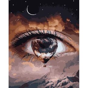 مجموعة الطلاء بالأرقام للبالغين والأطفال المبتدئين ، دموع الأم الكون مجموعة الطلاء الزيتي ، رسم مع فرش الطلاء الطلاء ، طلاء أكريليك ، لوحة DIY لتزيين الحائط المنزل ، 40.64 × 30.48 سم in Kuwait